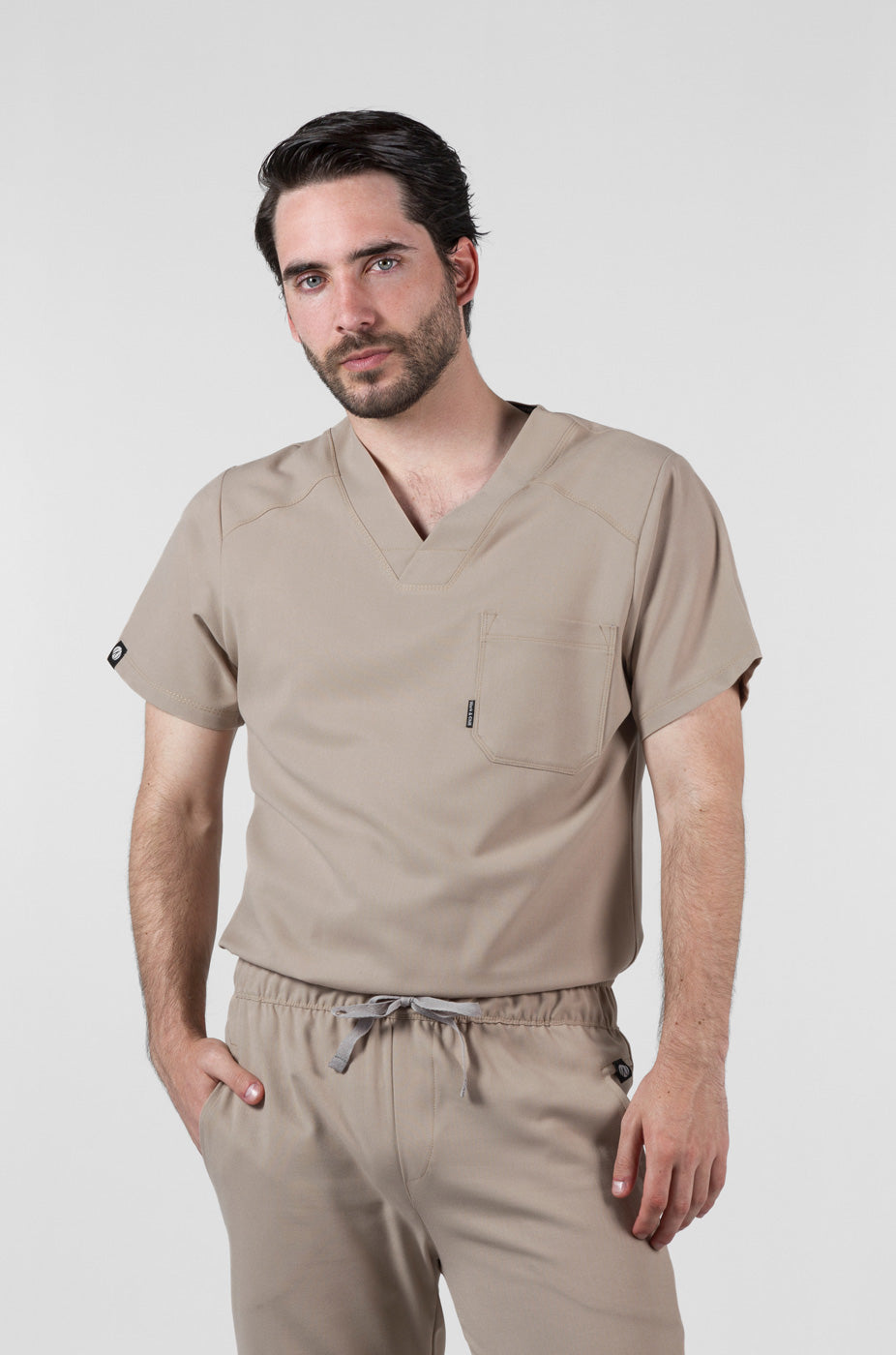 Man wearing Fresh Natural Scrub Top by Work & Chill