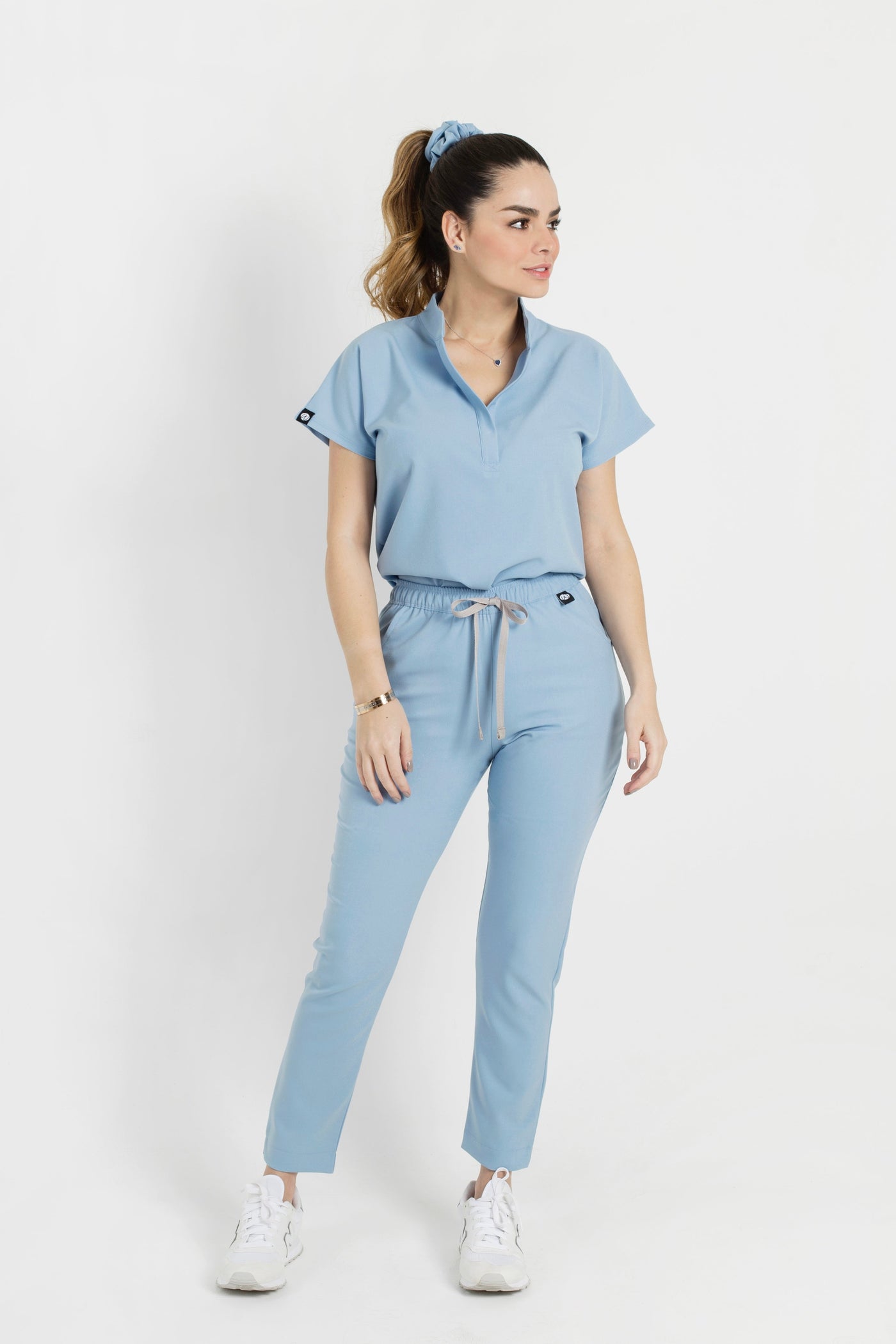Glam Dream Blue Scrub Pants