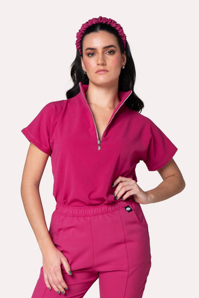 Victory Fucsia Scrub Top