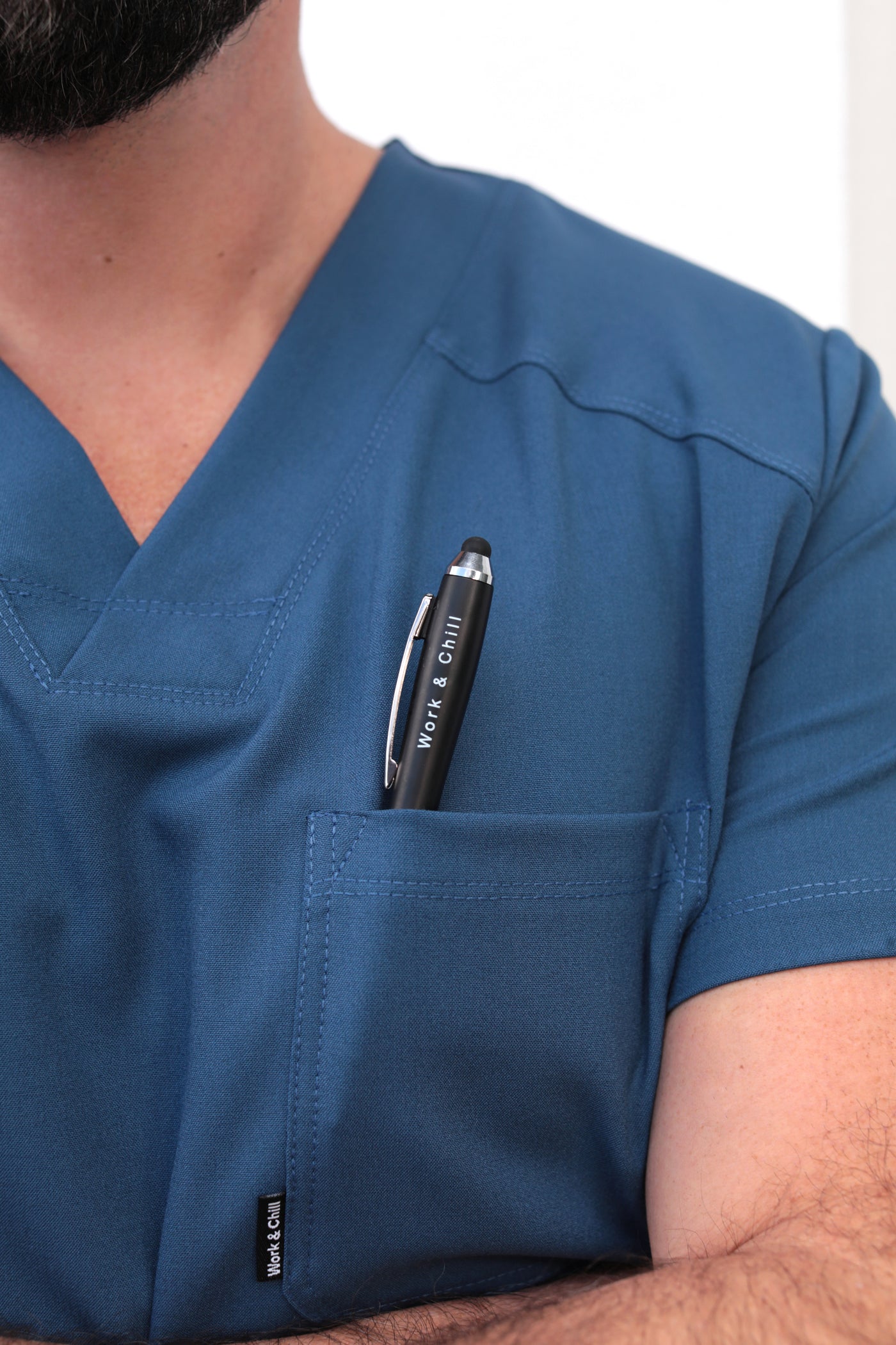 Fresh Indigo Scrub Top