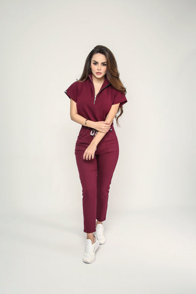 Victory Burgundy Scrub Pants