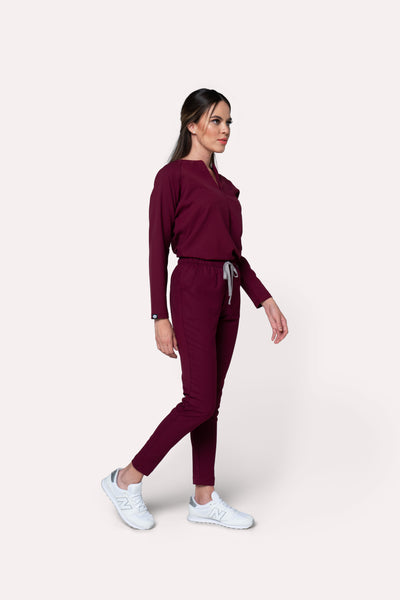 Fall Burgundy Scrub Pants