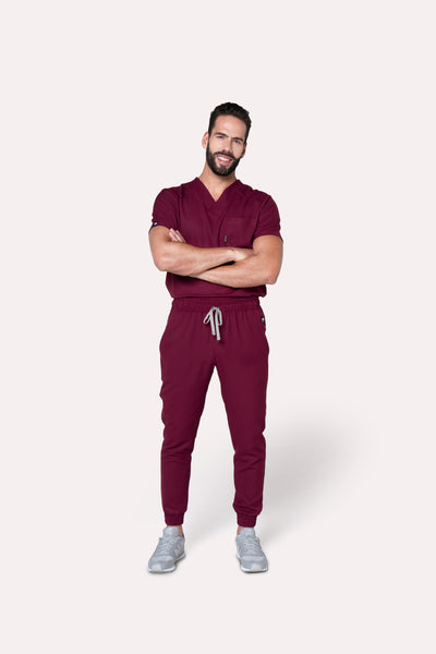 Fresh Burgundy Scrub Pants