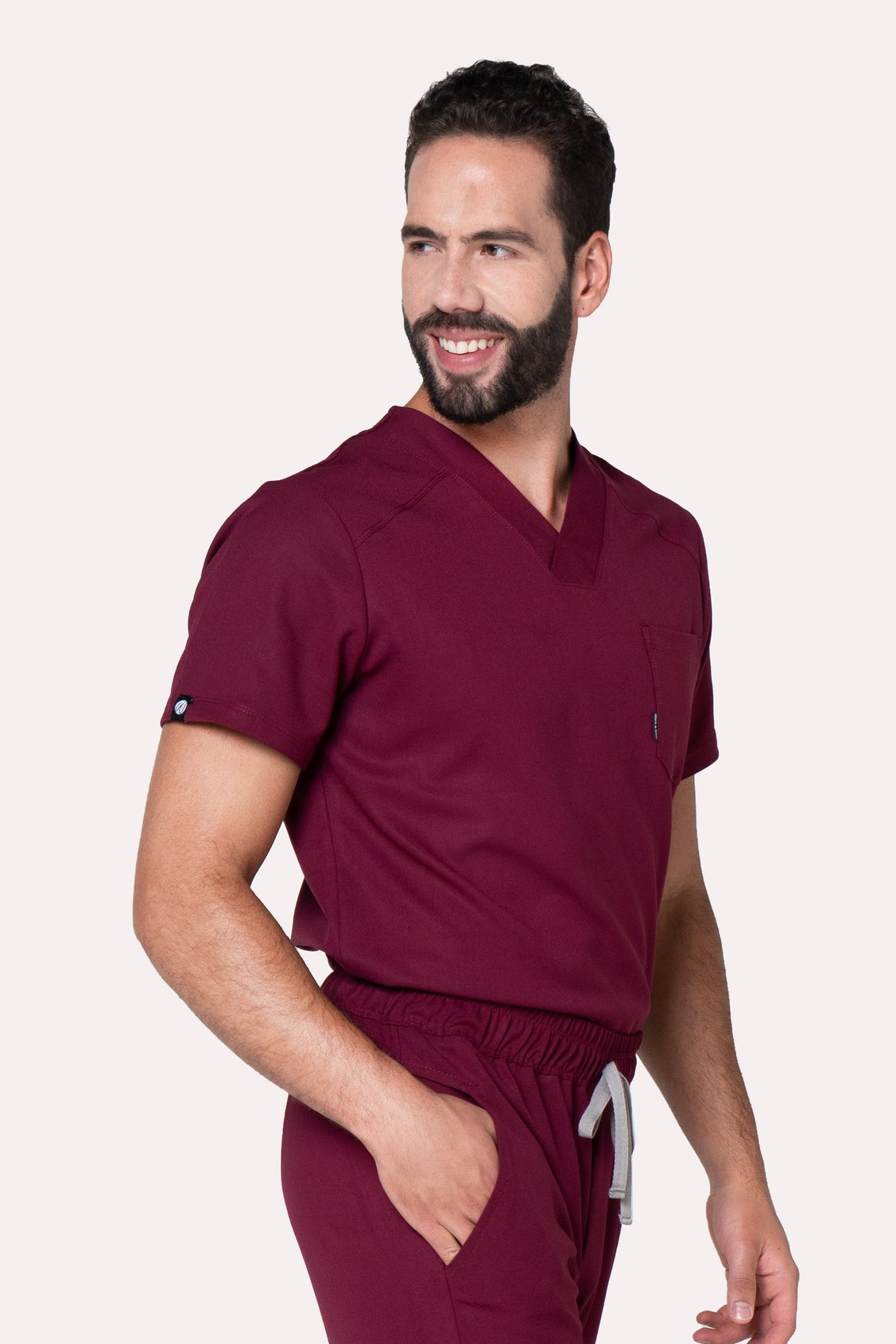 Fresh Burgundy Scrub Top