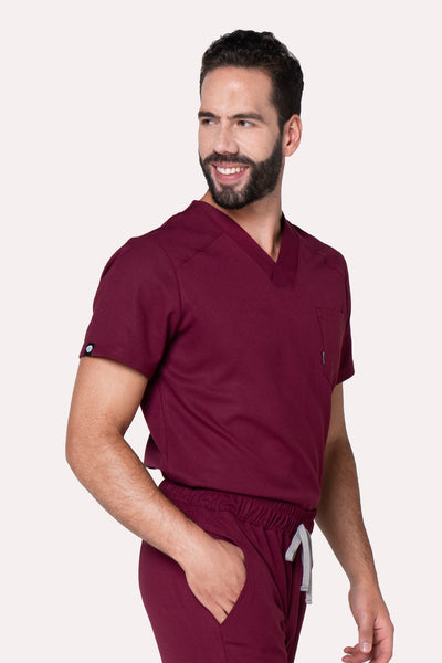 Fresh Burgundy Scrub Top