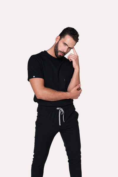 Sport Black Scrub Top