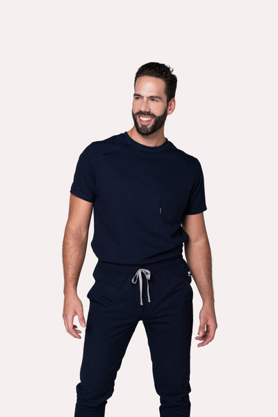 Sport Navy Blue Scrub Top