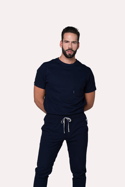 Sport Navy Blue Scrub Top