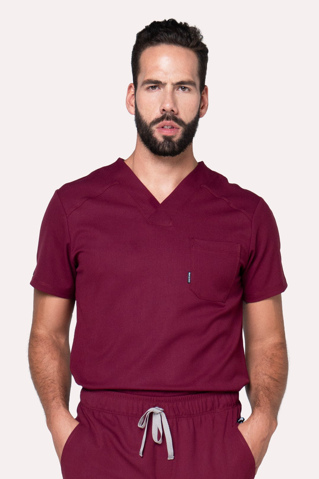 Fresh Burgundy Scrub Top