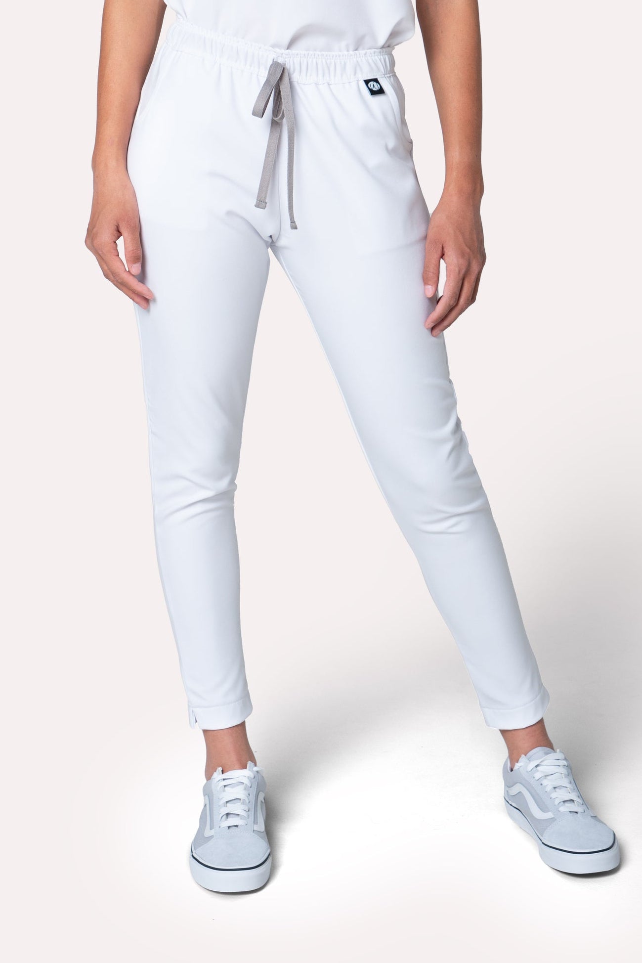 Glam White Scrub Pants