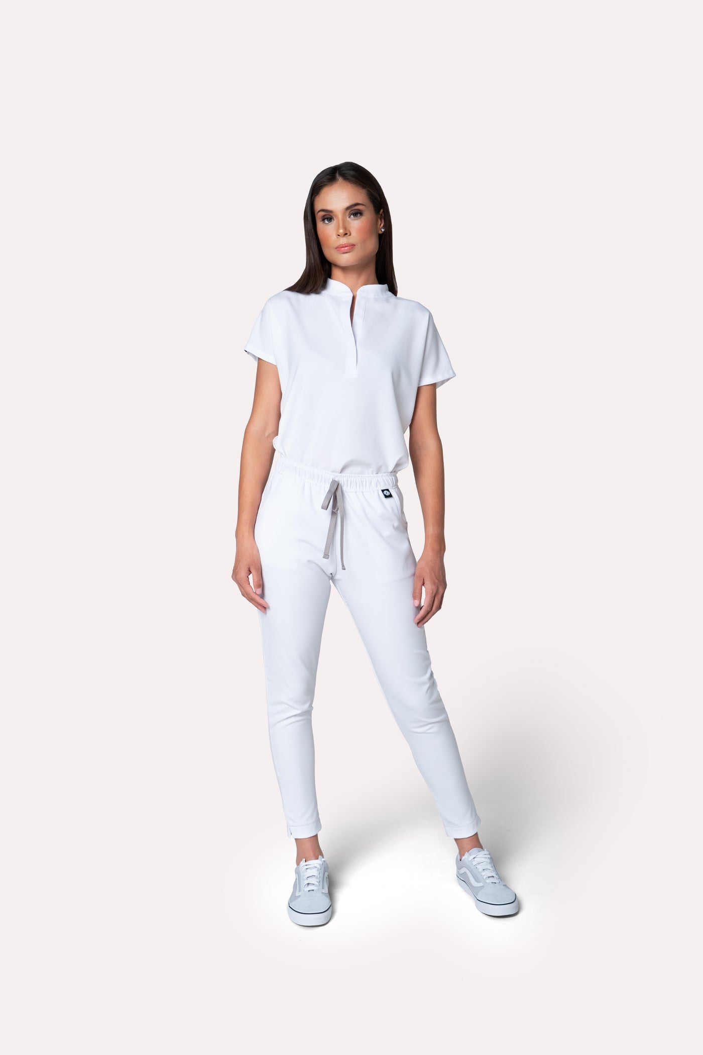 Glam White Scrub Pants