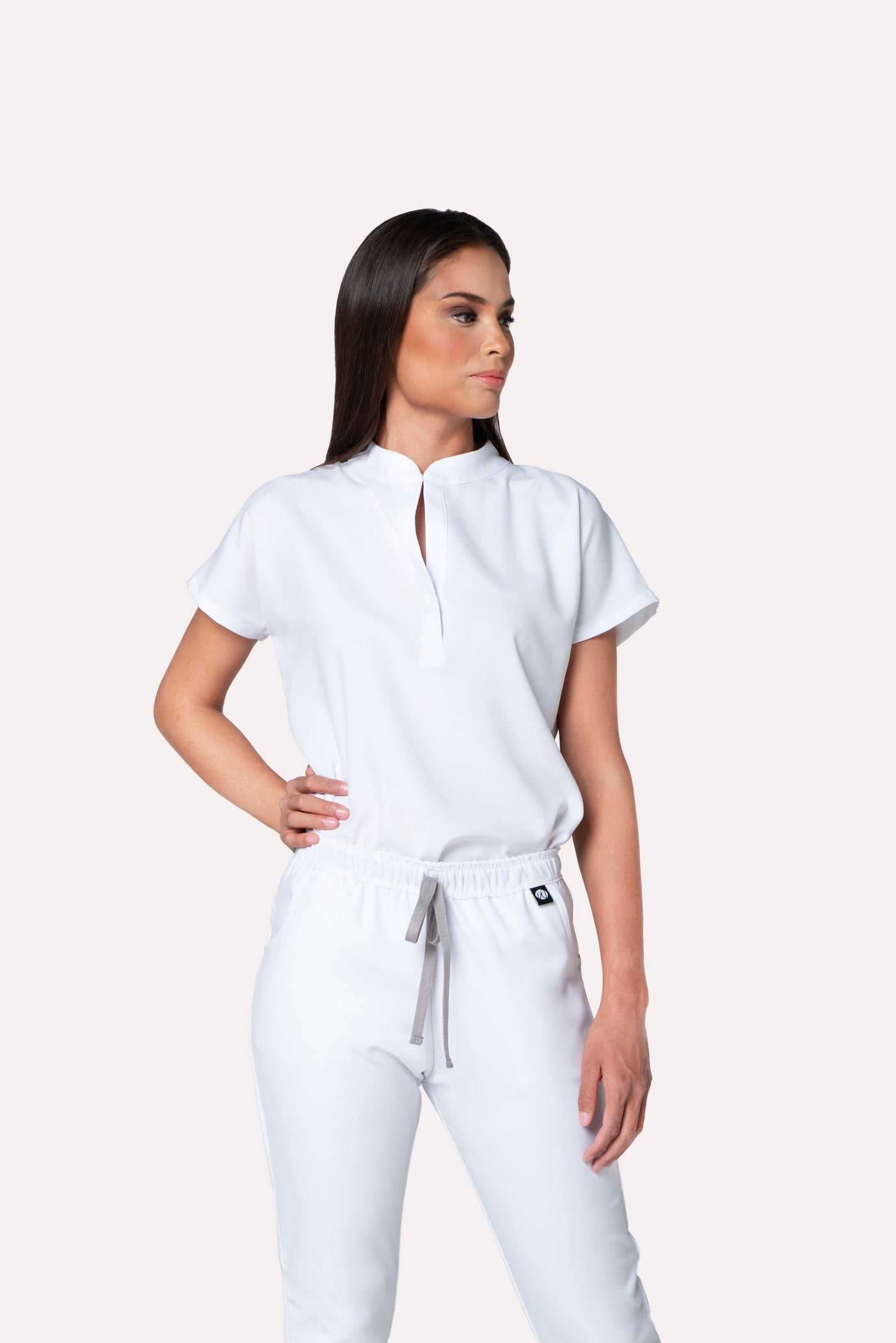 Glam White Scrub Top