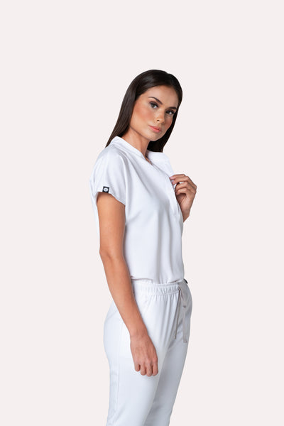 Glam White Scrub Top