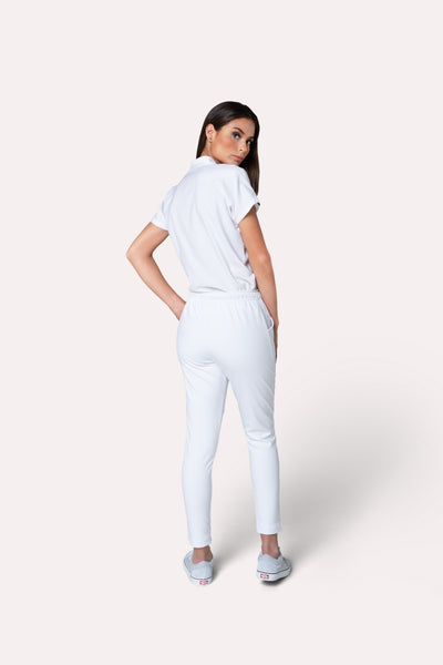Glam White Scrub Pants
