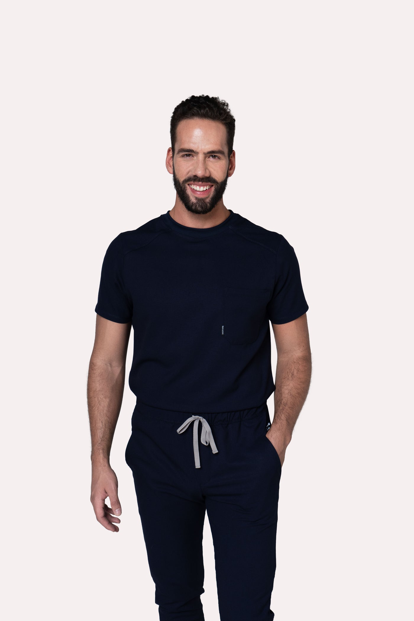 Sport Navy Blue Scrub Top
