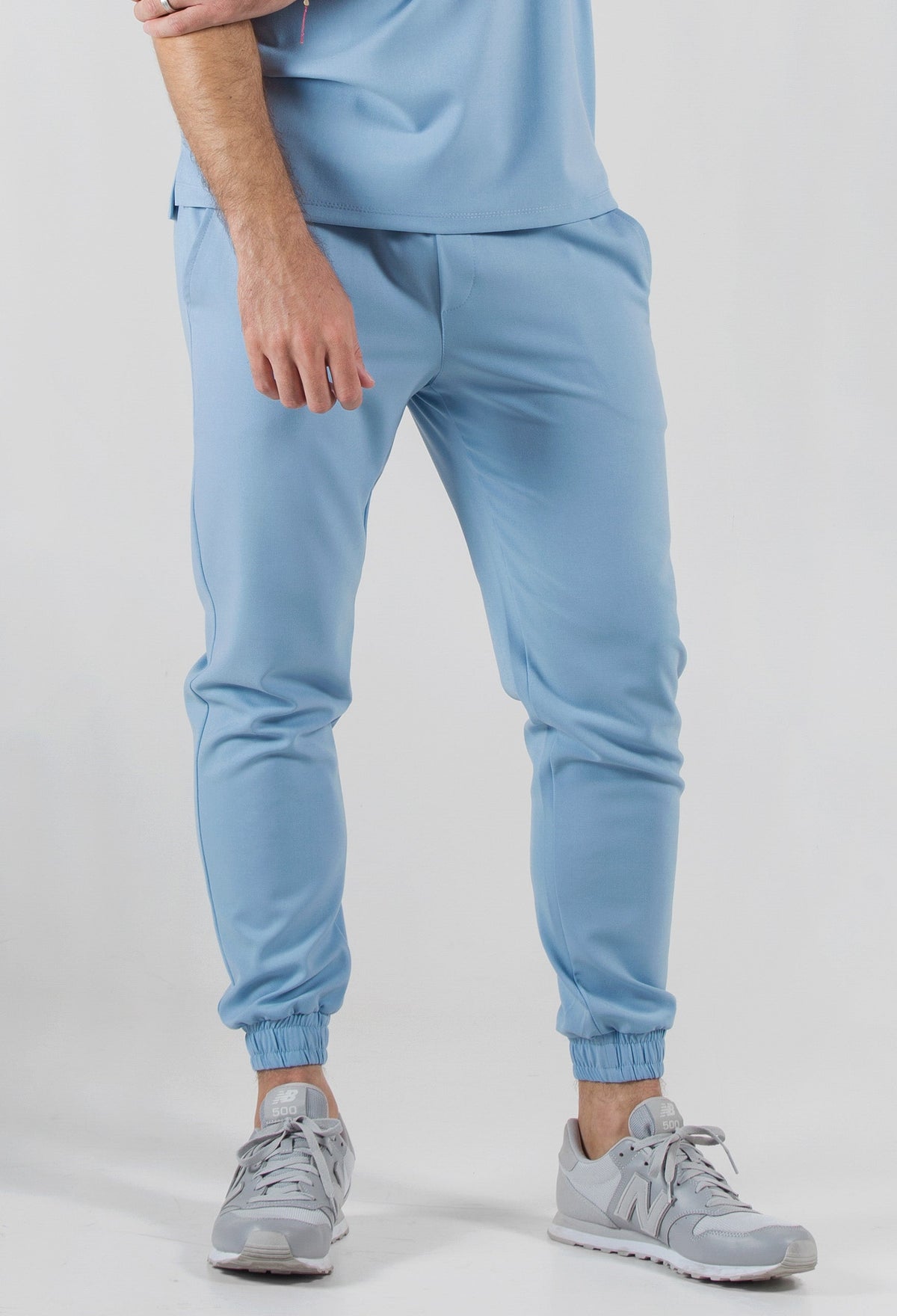 Man wearing Fresh Dream Blue Scrub Pants by Work & Chill