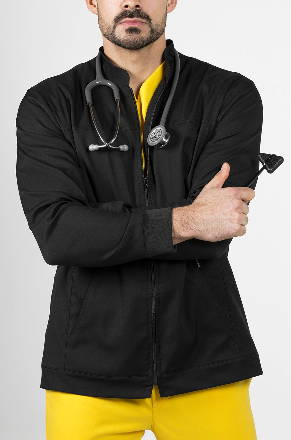 Man wearing Men’s Black Work Coat by Work & Chill